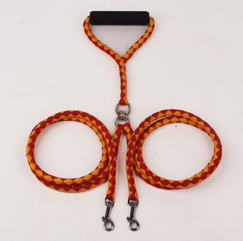 Pet Hand-knitted Traction Wear-resistant Dog Leash Double-ended Hand-knitted Braided Rope Outdoor Dog Leash